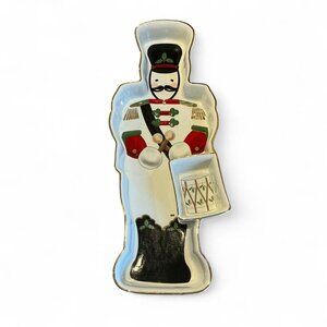 Lenox Holiday Nutcracker Toy Soldier Chip & Dip 16.75”‎ Divided Serving Dish